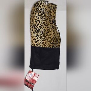 New Hot Wavez Hot Headz Fleece Hood Cheetah 6 In 1 Adult One Size